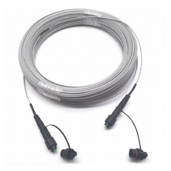 FTTH Drop Cable 2*5mm -G657A1-LSZH-Grey-150M  With Mini Waterproof Fiber Optic Patch Cord SC/APC-SC/APC
