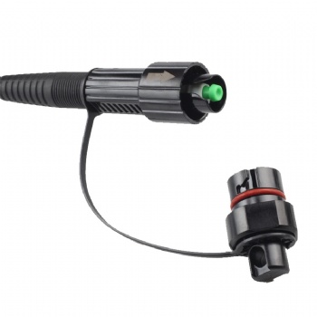 FTTH Drop Cable 2*5mm -G657A1-LSZH-Grey-300M  With Mini Waterproof Fiber Optic Patch Cord SC/APC-SC/APC
